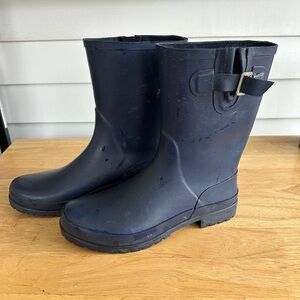 Navy Lands End Rain Boots
